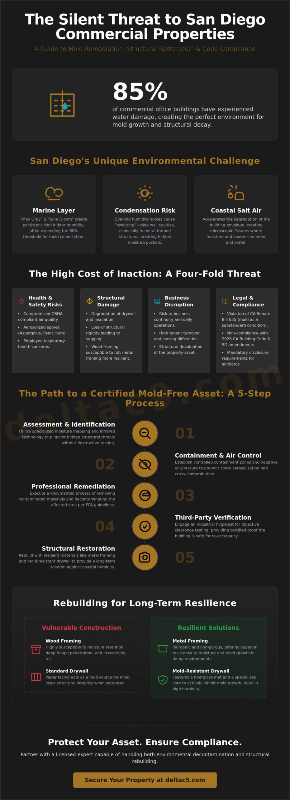 Mold in Commercial Buildings San Diego: Professional Remediation & Restoration Guide