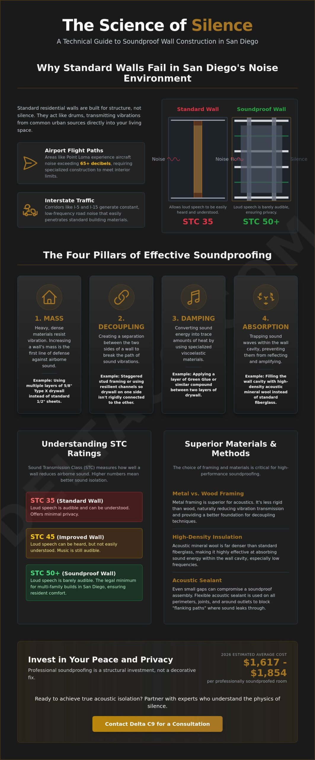 Soundproof Wall Construction in San Diego: A Builder’s Guide to Acoustic Privacy